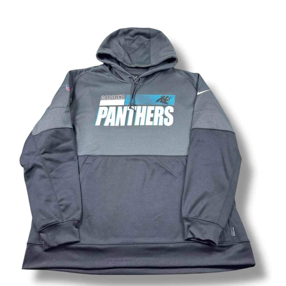 Nike NFL On-Field Carolina Panthers Sideline Performance Hoodie Mens 2XL LNWOT
